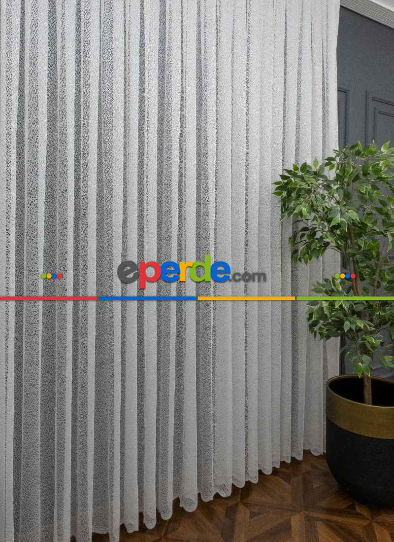 Mutfak Tül Perde - Spor Desenli Fransız Danteli Örme Tül Perde