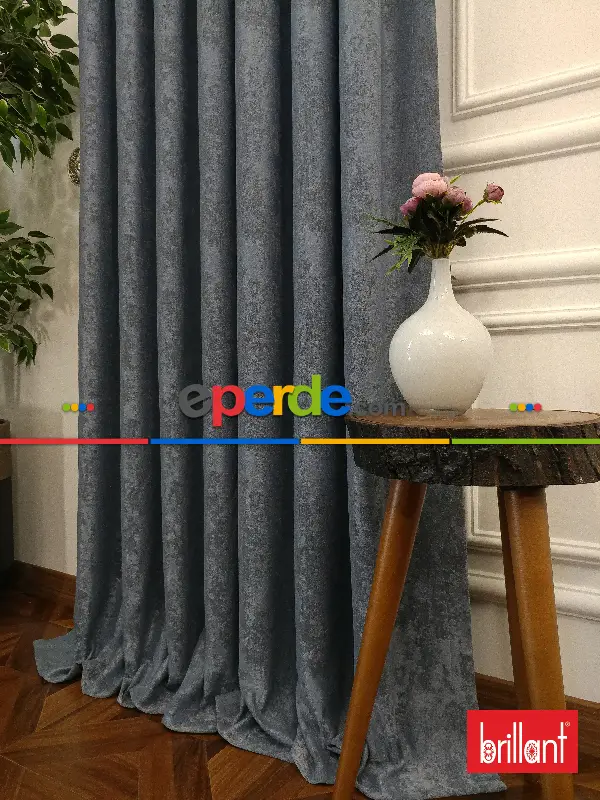 Brillant Jakar Fon Gri Renk Düz Fon Perde - Gri-füme-antrasit
