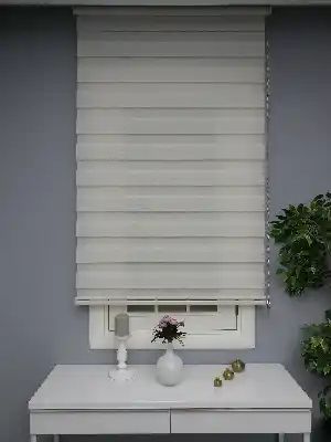 Krem Perle Home Düz Zebra Perde