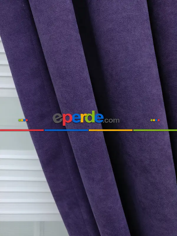 %25 İndirimli!!! Mor Düz Fon Perde- Mor