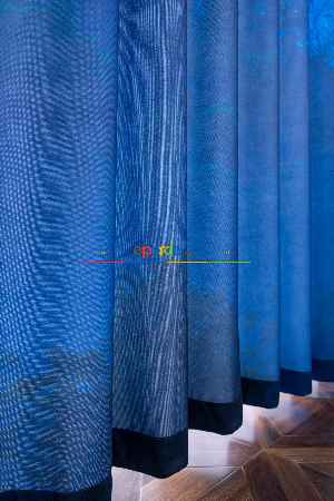 Hazır Ölçülü Dökümlü Kumaştan Mavi Dağ Manzaralı Baskılı Pilesiz Fon Perde 1. Kalite