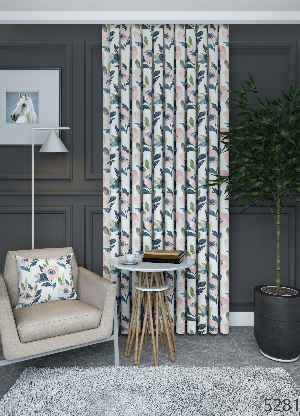 Dökümlü Kumaştan Salon Fon Perde - Geniş En Pembe Çiçek Desenli Fon Perde 1. Kalite