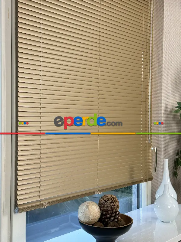Metalik Altın Alüminyum Jaluzi Perde - 25mm