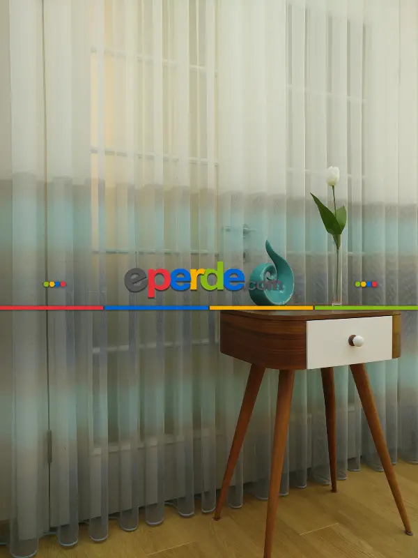 Salon Tül Perde - 1.kalite Degrade Renk Geçişli Şantuk Keten Tül Perde Perdesi 2021- Gri-Füme-Antrasit