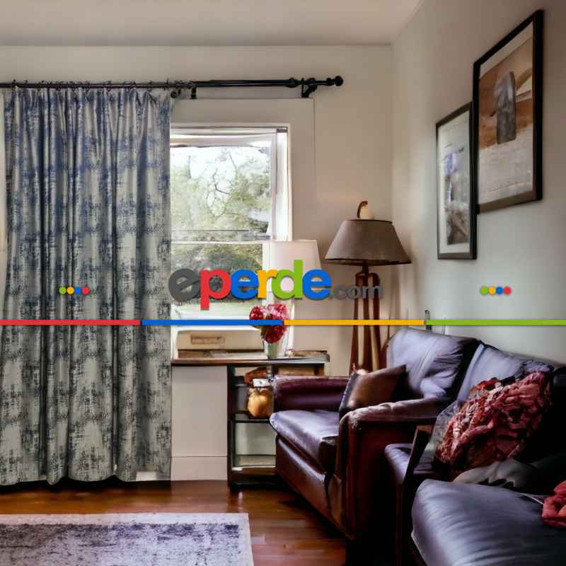 Geniş Enli Jakarlı Dokuma Salon Yatak Odası Lüks Perdeler 33 Renk Seçenekli