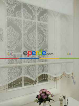 Çiftli Sistem Tül Stor- Beyaz-ekru