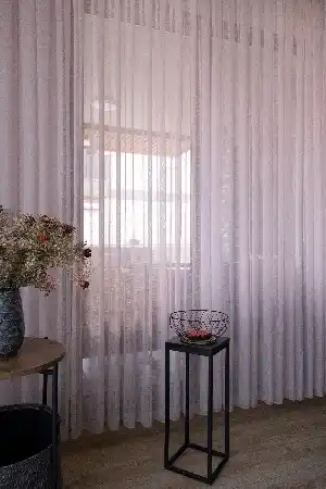Çocuk Odası - Naturel Keten Tül - Pudra Pembe