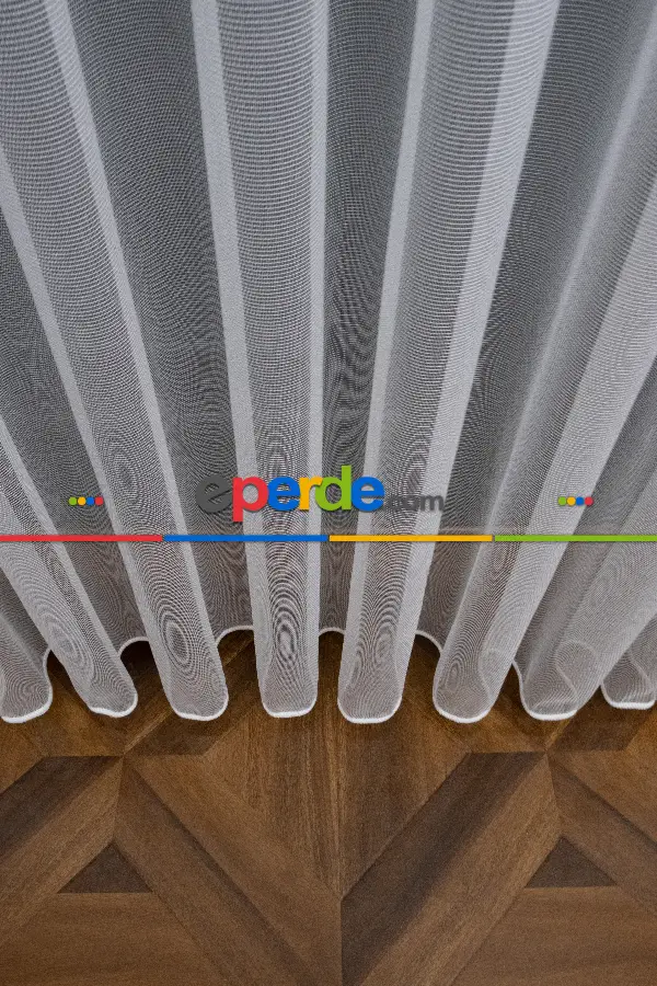 Yatak Odası - Ekru Monaliza Dökümlü Tül - İtinalı Dikiş - Amerikan Pile - Kurşunlu Tül