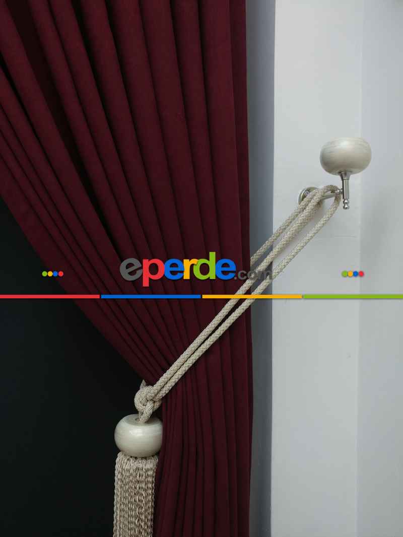 Düz Renk Dökümlü Fon Perde (180)- Bordo