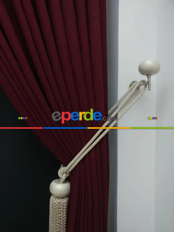 Düz Renk Dökümlü Fon Perde (180)- Bordo