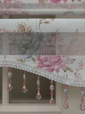 Zebra Perde - Çiçek Baskılı Çocuk, Genç Ve Oturma Odası- Pembe Pudra Pembe