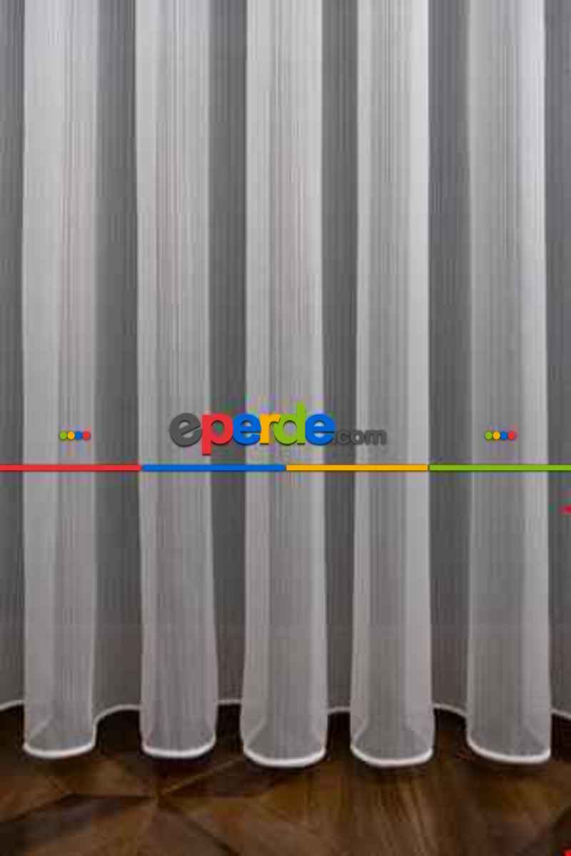 Mutfak Tül Çizgili Düz Modern Tül Perde Kurşunlu - Ütü İstemez 1.sınıf Kalite Kar600