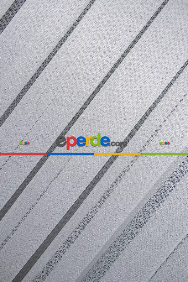 2025 Kar 600 Modern Sugar Çizgili Tül Perde - Düz Sade