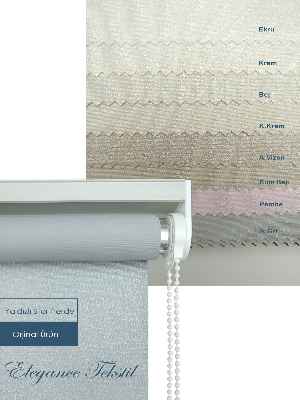 Yaldızlı Stor Perde Pastel Simli Serisi (pvc Kaplama) Kalın Dokulu 8 Farklı Renk- Krem Koyu