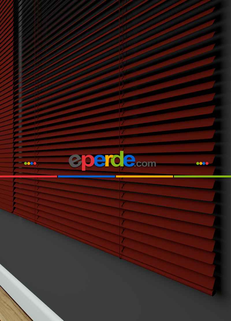 Mutfak - 1. Kalite Kırmızı - Alüminyum Jaluzi Perde - 25mm Kalınlığında
