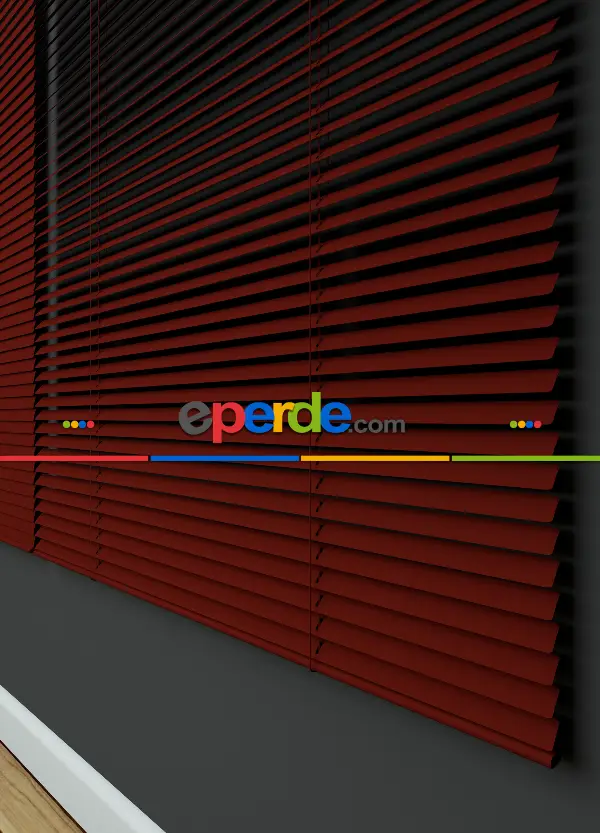 Mutfak - 1. Kalite Kırmızı - Alüminyum Jaluzi Perde - 25mm Kalınlığında