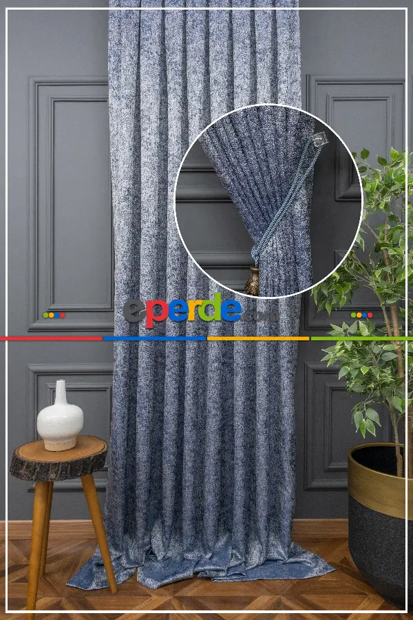 Desenli Jakar Fon Perde