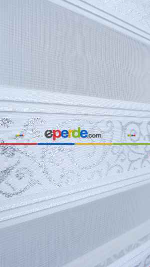 Salon Zebra Perde - Jakarlı Zebra Perde Bdz-18- Beyaz
