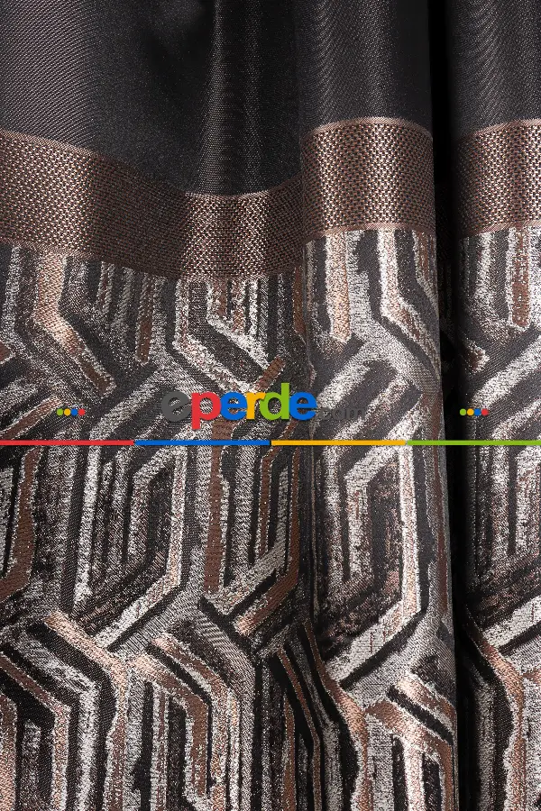 Yatak Odası - Lizbon Siyah-gold Pano Fon Perde