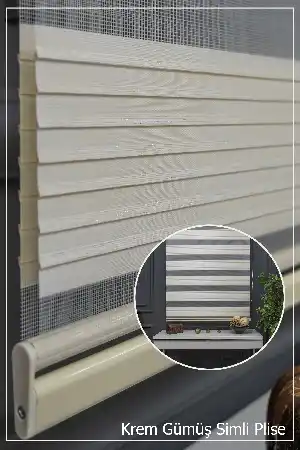 Yatak Odası - Zebra Perde - Simli Geniş Pileli Zebra Perde