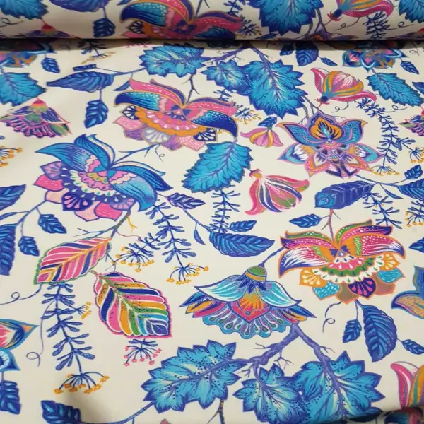 Etnik Desenli Fon Perde Evm354 _e - Kumaşı Kalındır Duck Bezi Değildir.- Lacivert-Mavi-Beyaz-Çok Renkli-Gül Pembe