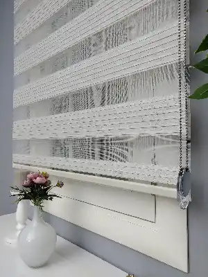 Krem Perle Home Düz Zebra Perde