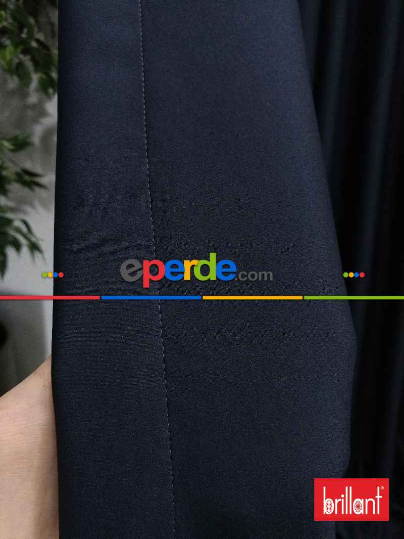 Brillant Karartma Blackout Koyu Lacivert Renk Fon Perde- Lacivert