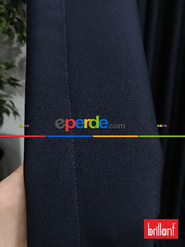 Yatak Odası - Brillant Karartma Blackout Koyu Lacivert Renk Fon Perde- Lacivert