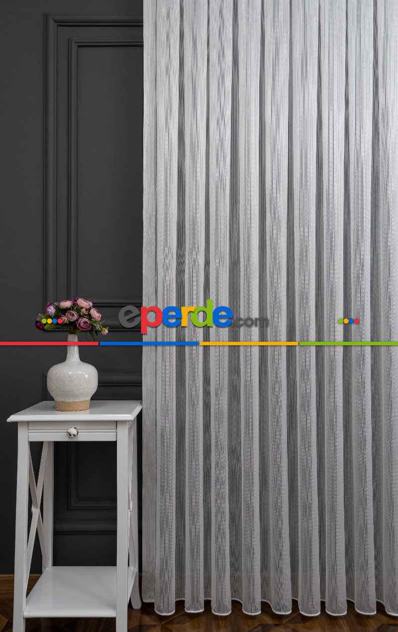 Mutfak - Ekru Kar Tül Ütü İstemeyen Fantazi Tül - İtinalı Dikiş Garantisi