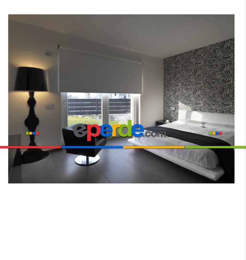 Salon Stor Perde - Beyaz Karartma Blackout- Beyaz