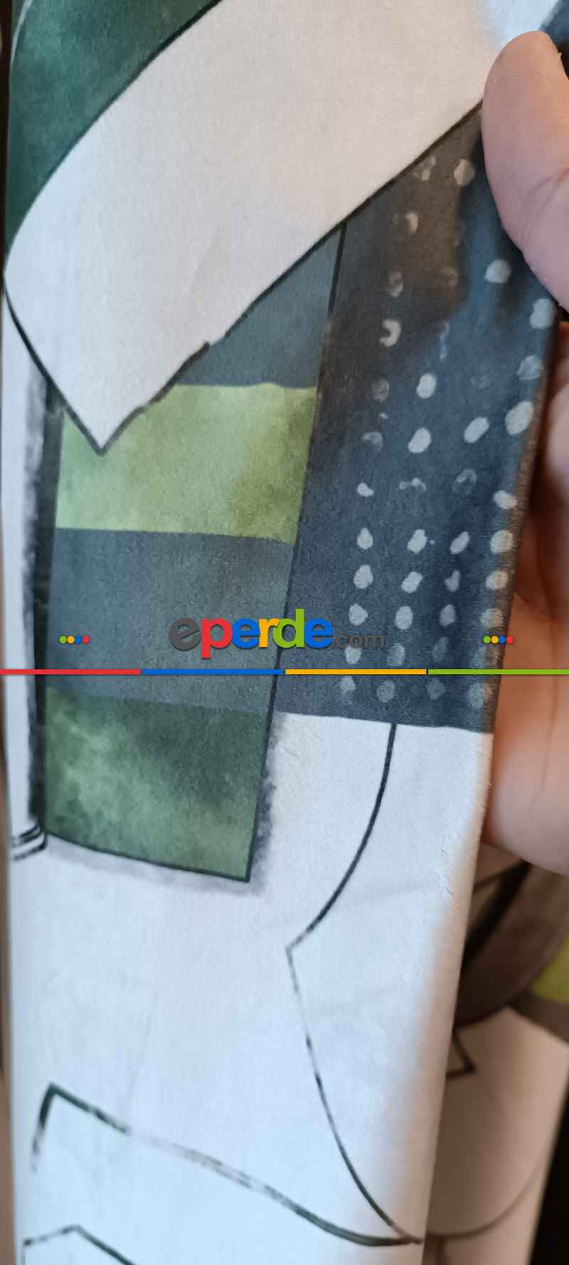 Modern Desenli Fon Perde İthal Kadife