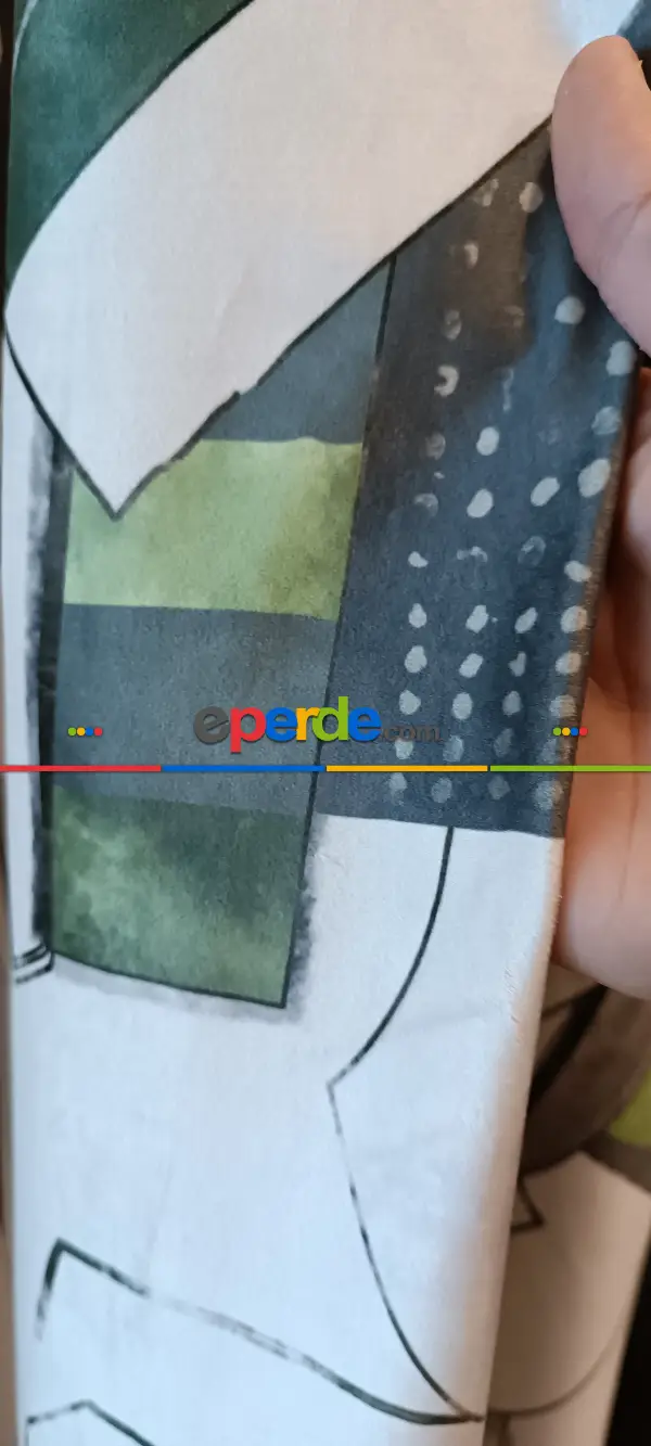 Yatak Odası - Modern Desenli Fon Perde İthal Kadife