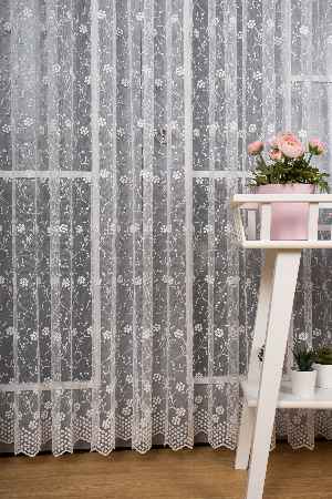 Bahar Dalı Brode Işlemeli Tül Perde - Çiçek Desenli