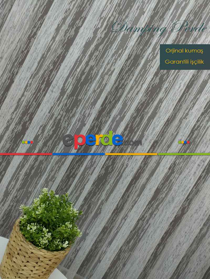 Yatak Odası - Kampanya Spor Desen Çizgili Fransız Dantel Tül Perde 