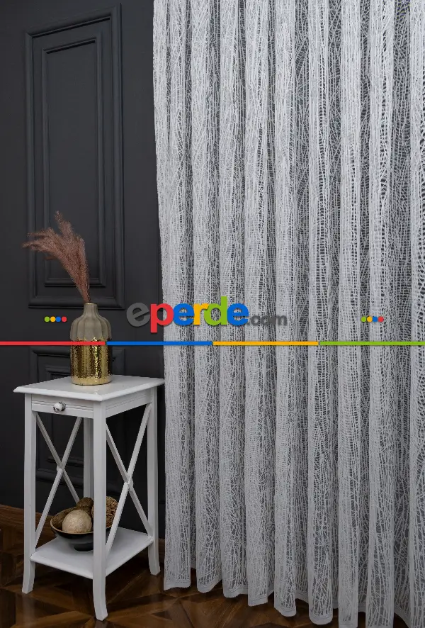 2023 Trend Örme Tül Perde Çok Dökümlü - Ütü İstemez - İtinalı Dikiş