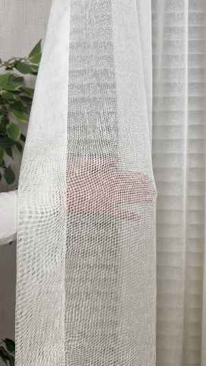 Keten Ekru Bej Degrade Geçişli Tül Perde, Ağır Gramajlı Premium Seri, Eteği Kurşunlu