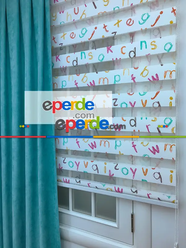Zebra Perde- Dijital Alfabe Baskılı Zebra Perde- Diğer