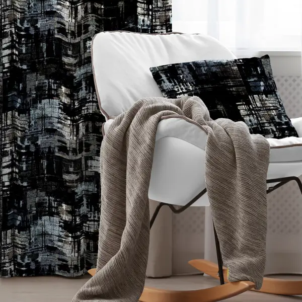 Oturma Odası Fon Perde Evim1504 Kumaşı Kalındır Duck Bezi Değildir- Mavi-beyaz