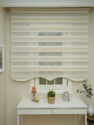 Salon Zebra Perde - Zebra Perde - Degrade Pileli Zebra ( Renk Geçişli Pileli )- Kum Beji