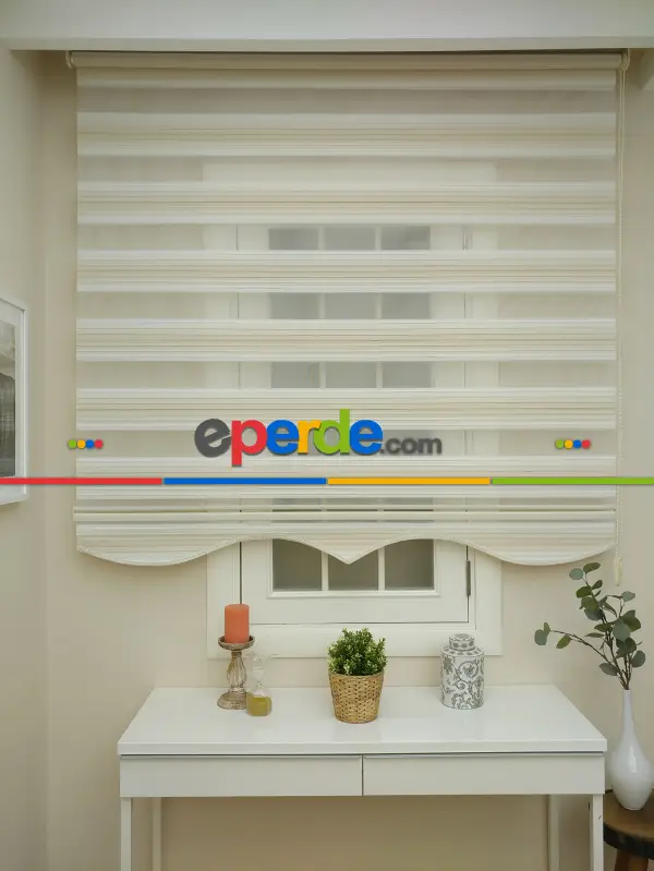 Salon Zebra Perde - Zebra Perde - Degrade Pileli Zebra ( Renk Geçişli Pileli )- Kum Beji