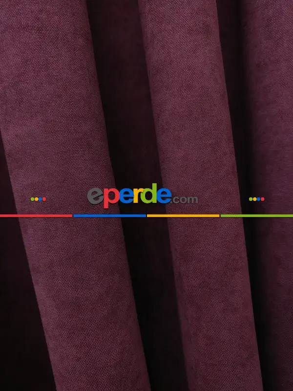 Salon Fon - Mürdüm Düz Fon Perde - Mürdüm