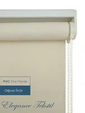 Yatak Odası Stor Perde - Düz Stor Perde Pvc Mat Krem - Yıkanabilir Stor- Krem
