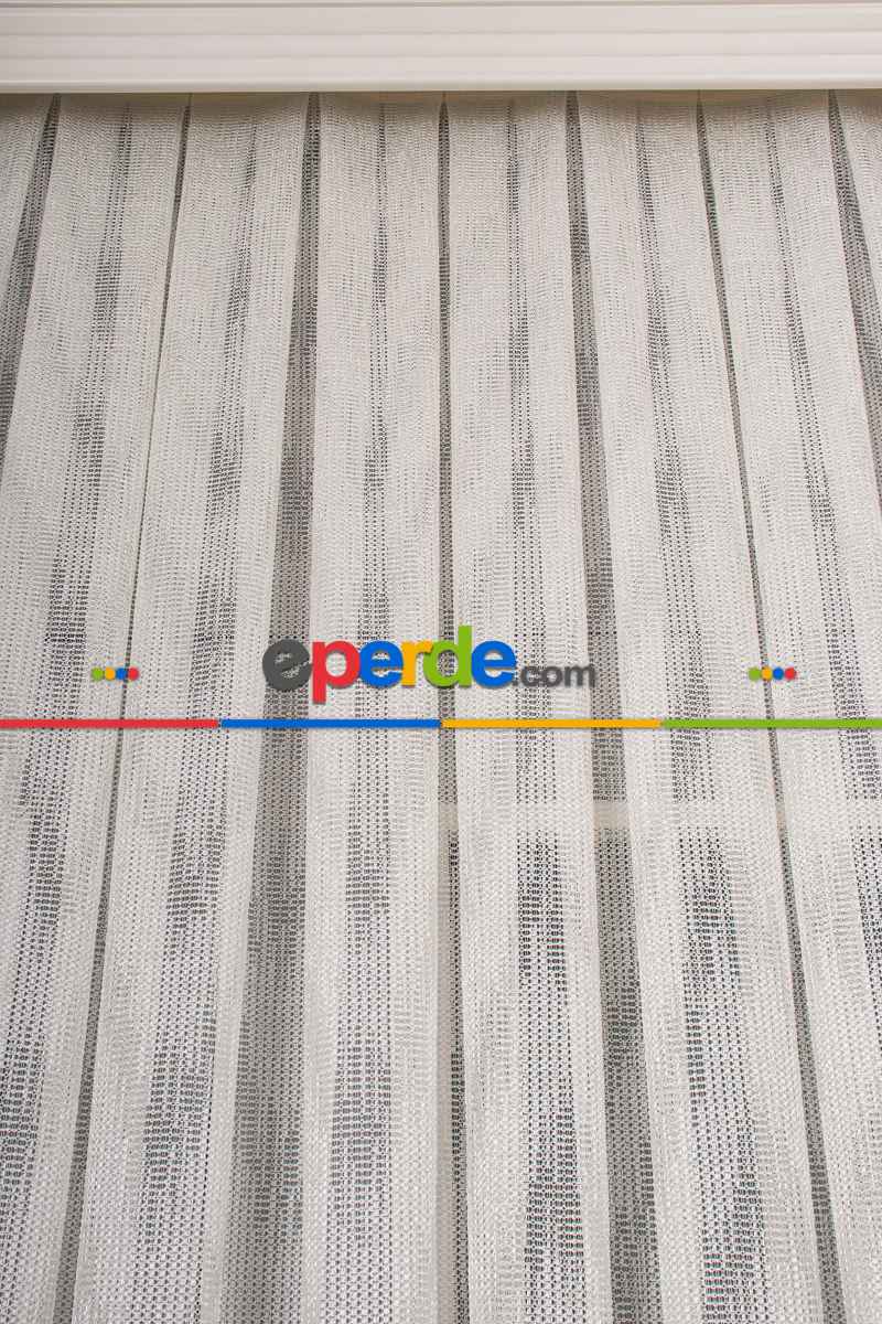 Salon Tül Modelleri - Vıolin Desenli Örme Tül Perde