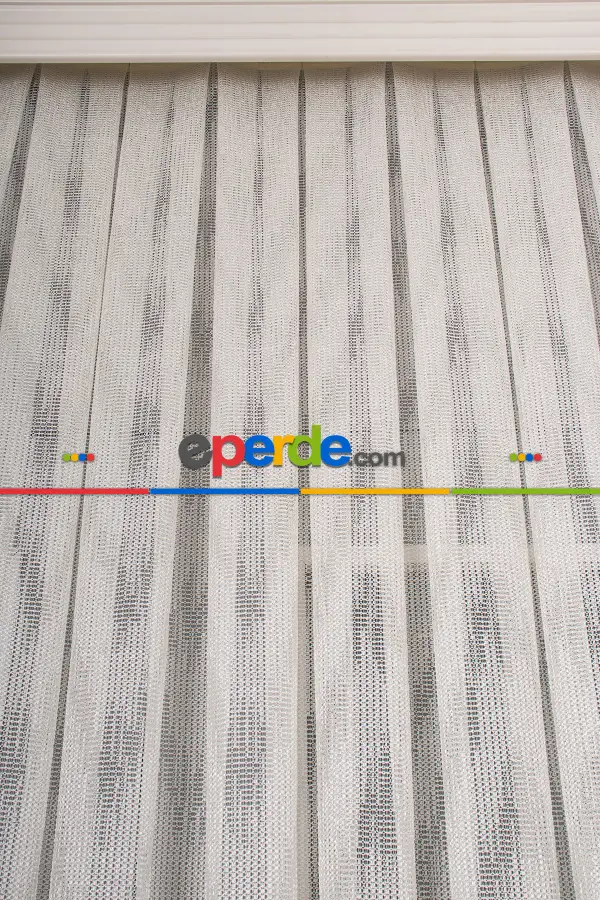 Vıolin Desenli Örme Tül Perde