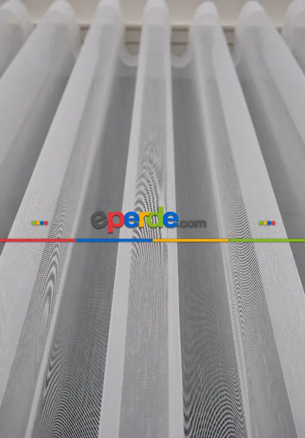 Hafif Düz Keten Tül Çok Dökümlüdür - İtinalı Dikiş - S Pile - Kurşunlu Tül