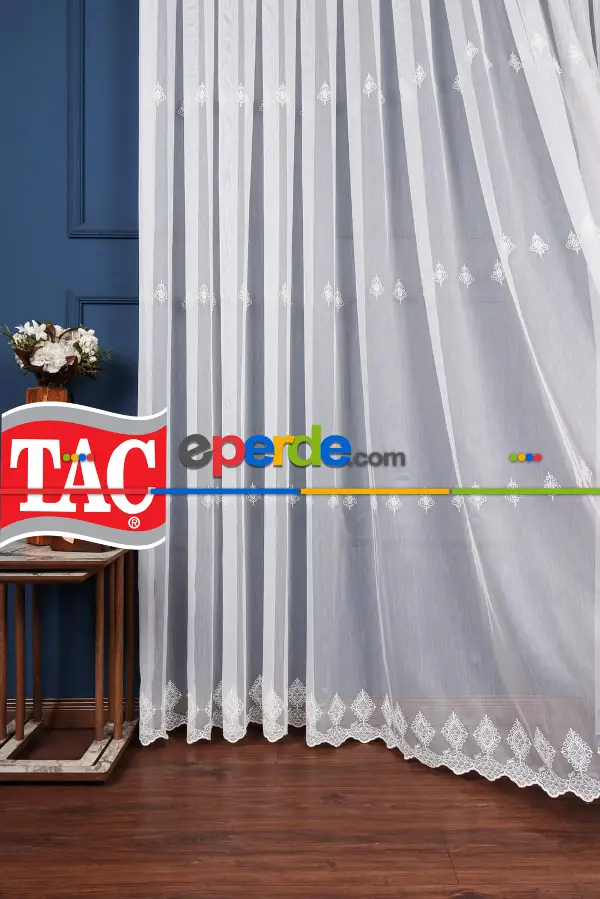 Taç Yaprak Serpme Tasarım Ütü İstemez Yeni Sezon Tül