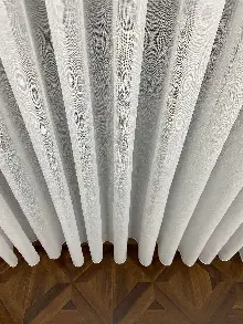 Foldet Keten Tül Perde- Ekru - Kurşunlu Tül