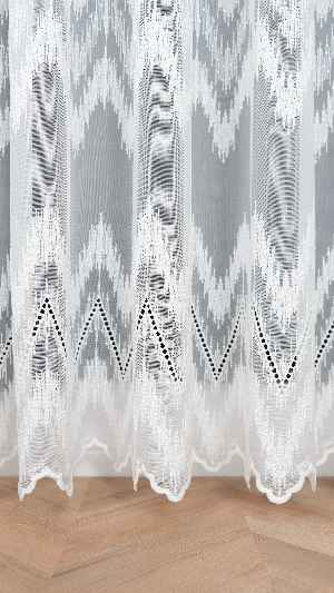 Taç Ekru Hafif Simli Nakışlı Tül Perde