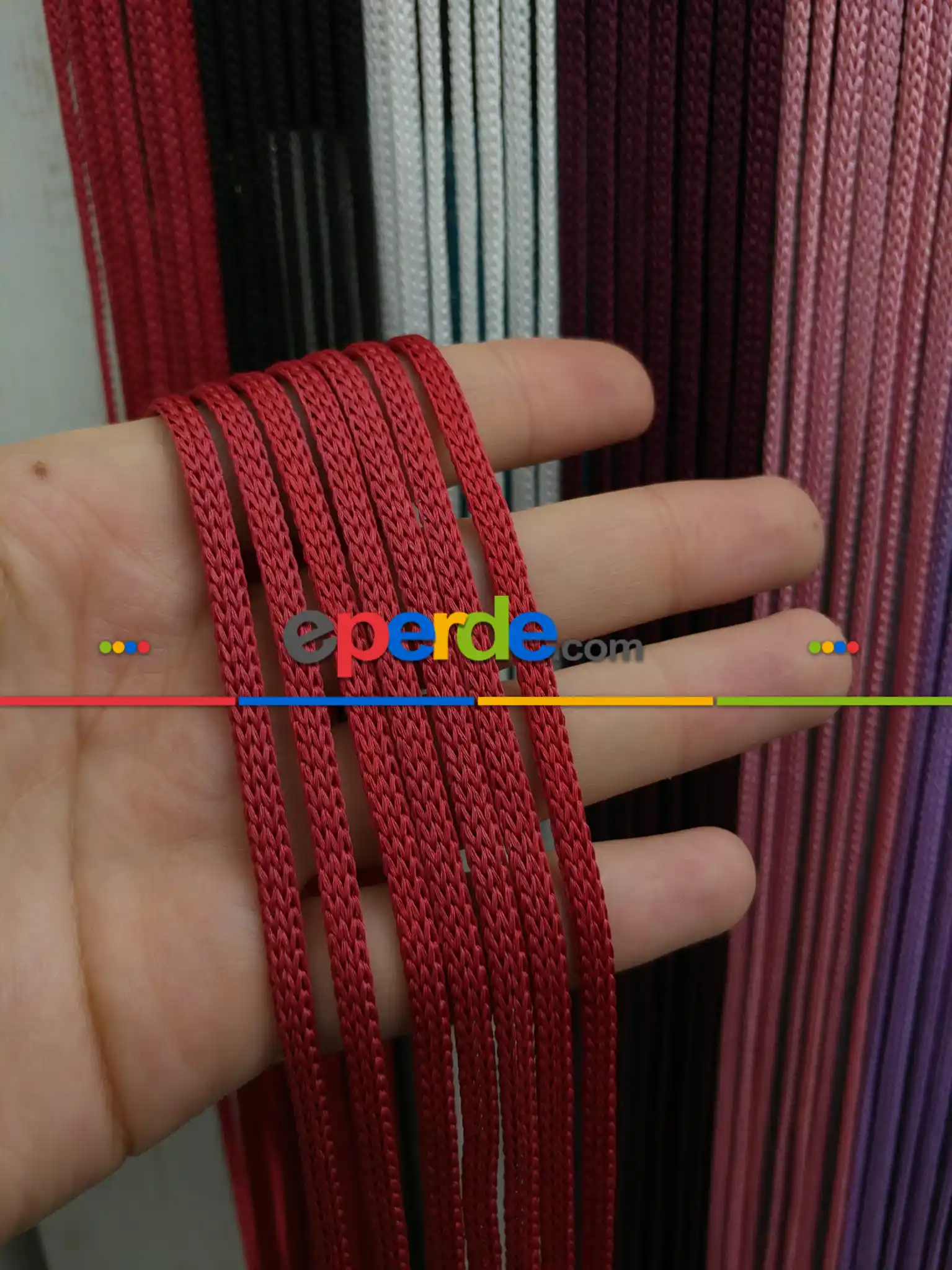 İp Perde - Kırmızı Jumbo Zincir Serisi İp Perde- Kırmızı