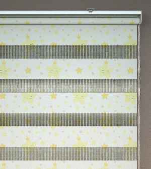 Yıldız Desenli Baskılı Zebra Perde- Çok Renkli